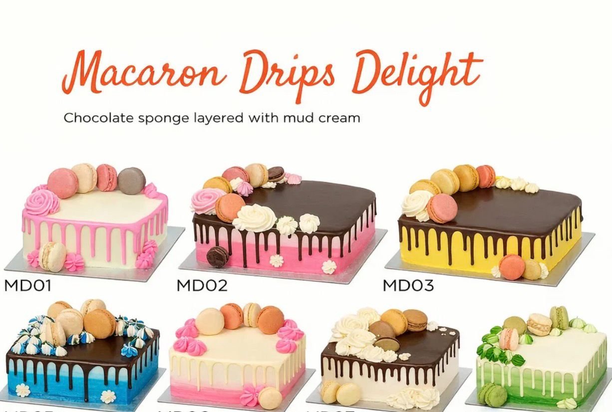 MD - Macaroon Drip Delight Cake - Image 3